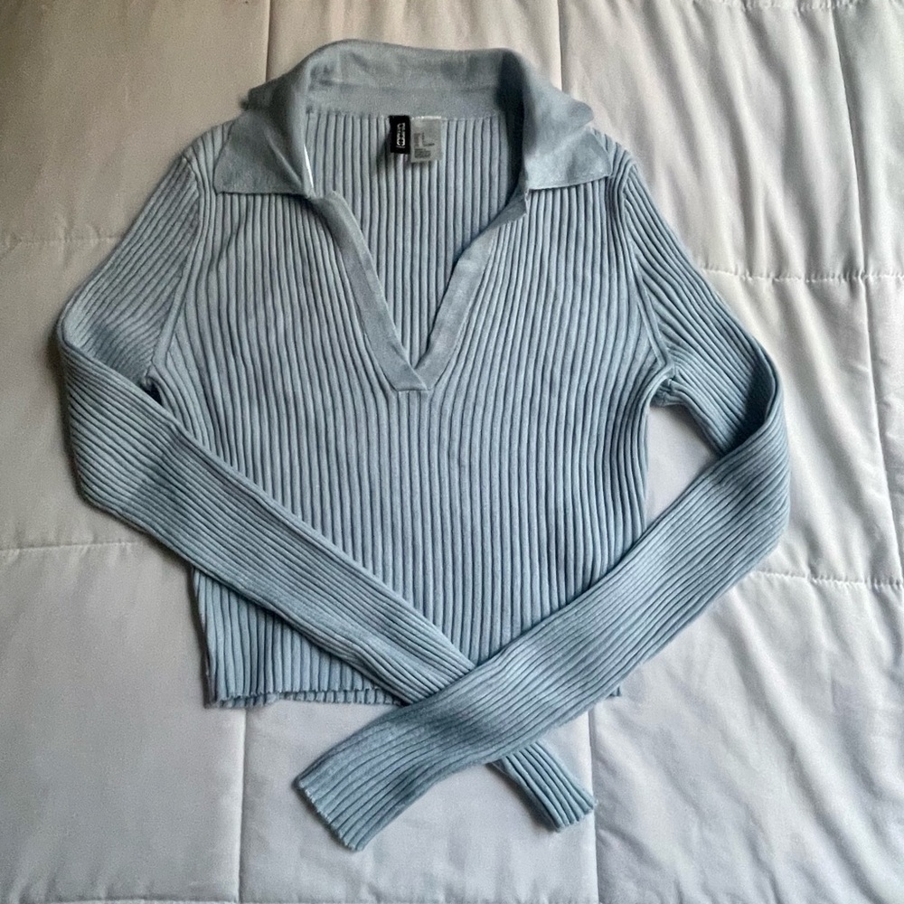 H&M long sleeve ribbed crop top